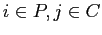 $i \in P, j \in C$